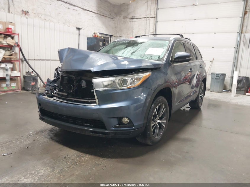 Vin: 5tdjkrfh0gs321351, lot: 46242975, toyota highlander xle v6 20162