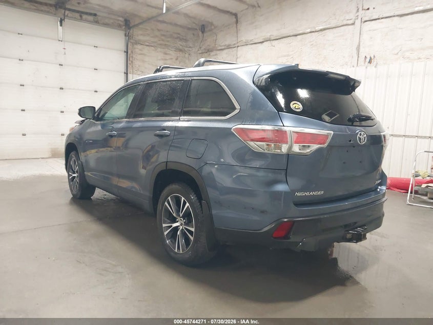 Vin: 5tdjkrfh0gs321351, lot: 46242975, toyota highlander xle v6 20163