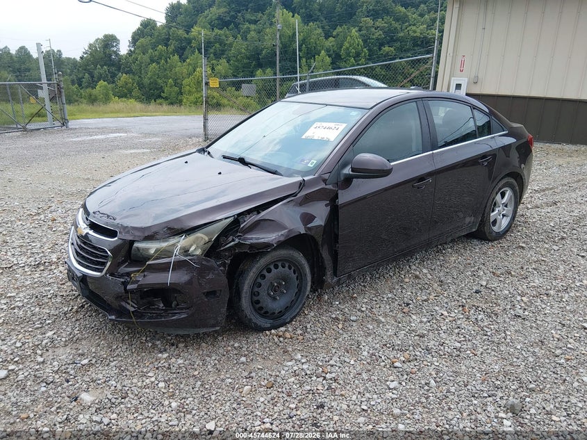 Vin: 1g1pc5sb2f7237552, lot: 46243328, chevrolet cruze 1lt auto 20152