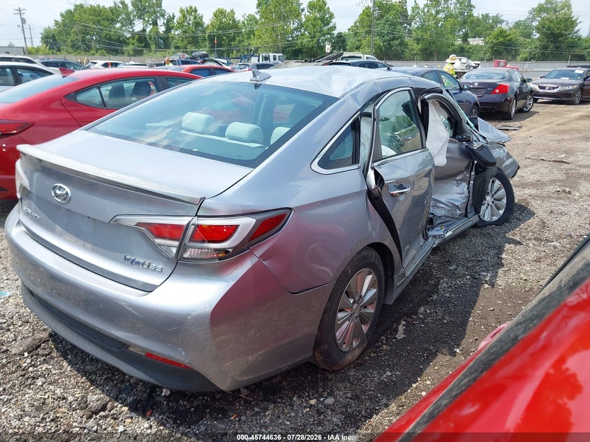 Vin: kmhe24l10ga026433, lot: 46243340, hyundai sonata hybrid se 20164