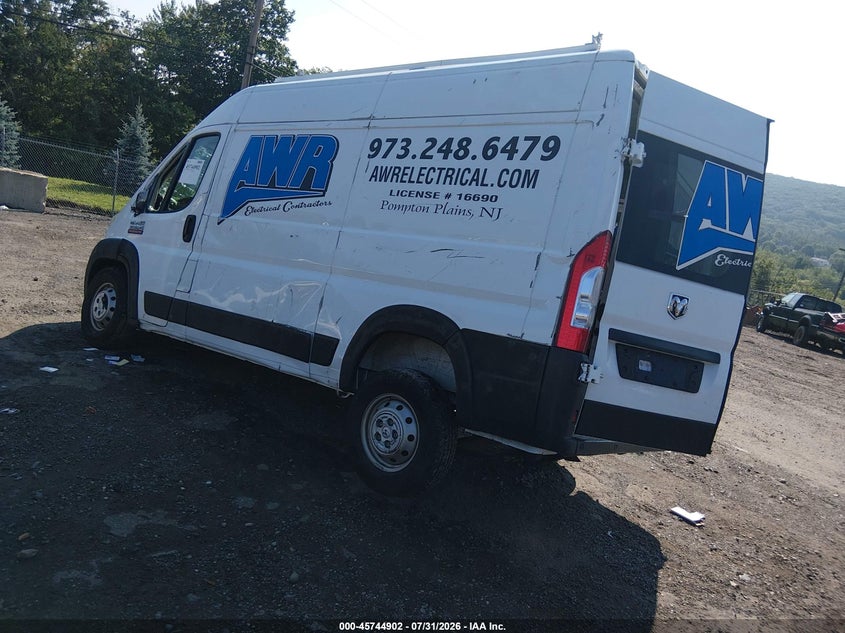 Vin: 3c6mrvxg2me537495, lot: 46243606, ram promaster 3500 high roof 136 wb 20213