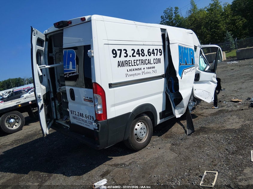 Vin: 3c6mrvxg2me537495, lot: 46243606, ram promaster 3500 high roof 136 wb 20214