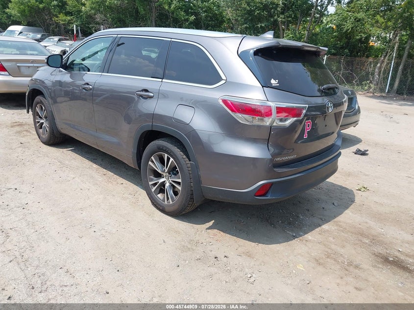 Vin: 5tdjkrfh0gs319485, lot: 46243612, toyota highlander xle v6 20163
