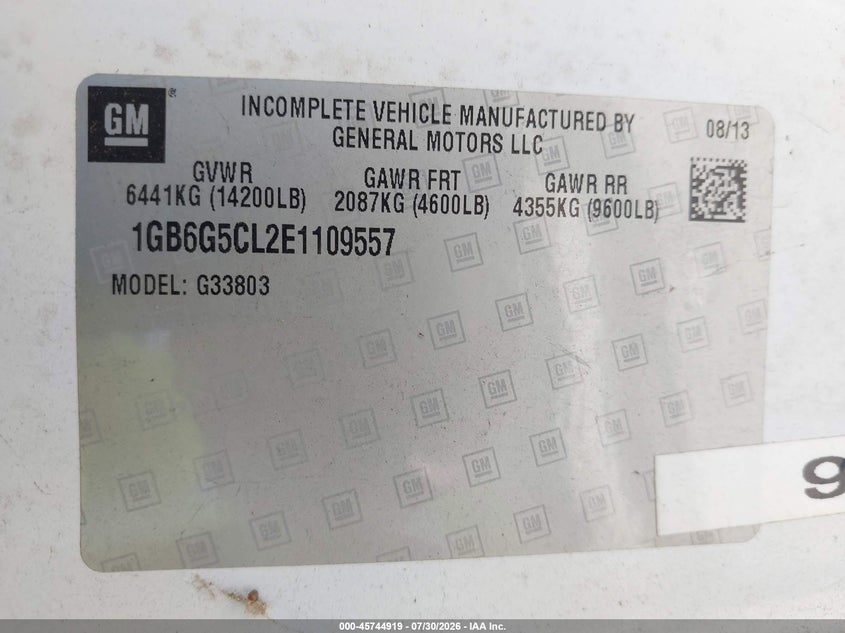 2014 CHEVROLET EXPRESS CUTAWAY auction photo 8