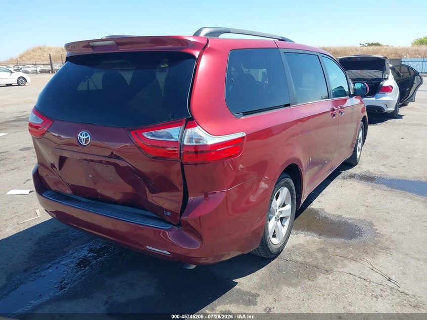 Vin: 5tdkz3dcxhs863756, lot: 46243909, toyota sienna le 8 passenger 20174