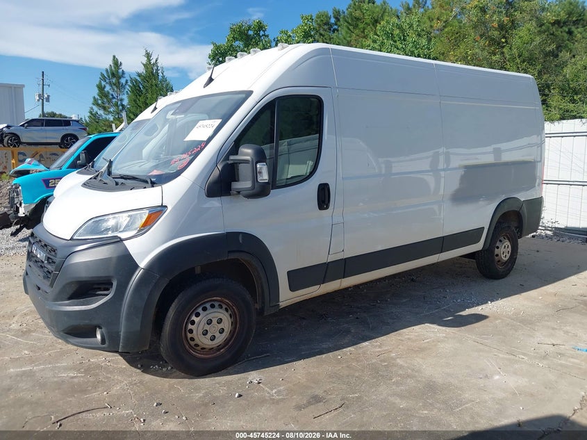 Vin: 3c6lrvdg8se507544, lot: 46243928, ram promaster 2500 tradesman high roof 159 wb w/pass seat 20252