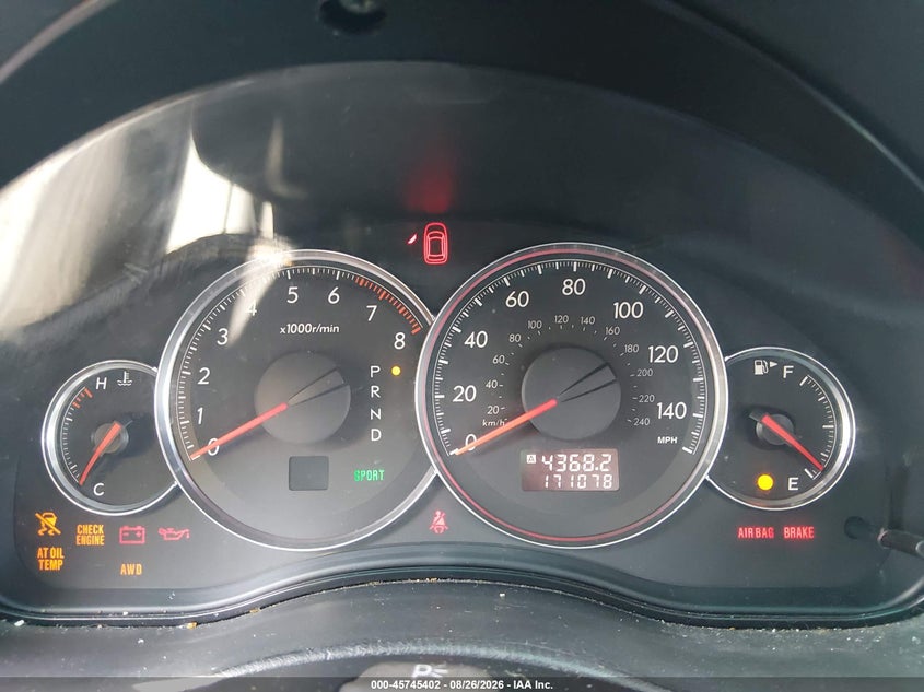 SUBARU OUTBACK 2008 VIN 4S4BP62C487321035