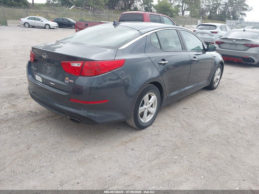 Vin: knagm4a70f5560230, lot: 46244224, kia optima lx 20154