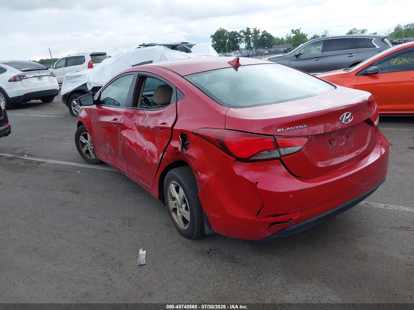 Vin: kmhdh4ae1fu442875, lot: 46244264, hyundai elantra se 20153