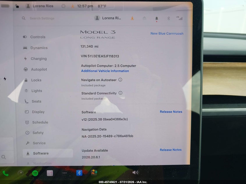 2018 TESLA MODEL 3 auction photo 7