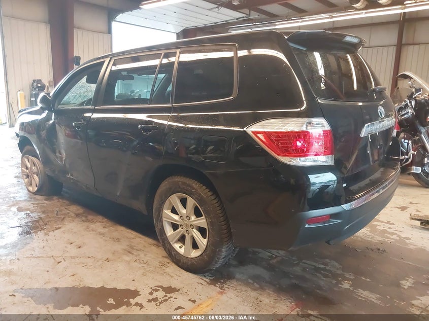 Vin: 5tdbk3eh5cs127511, lot: 46244467, toyota highlander base v6 20123