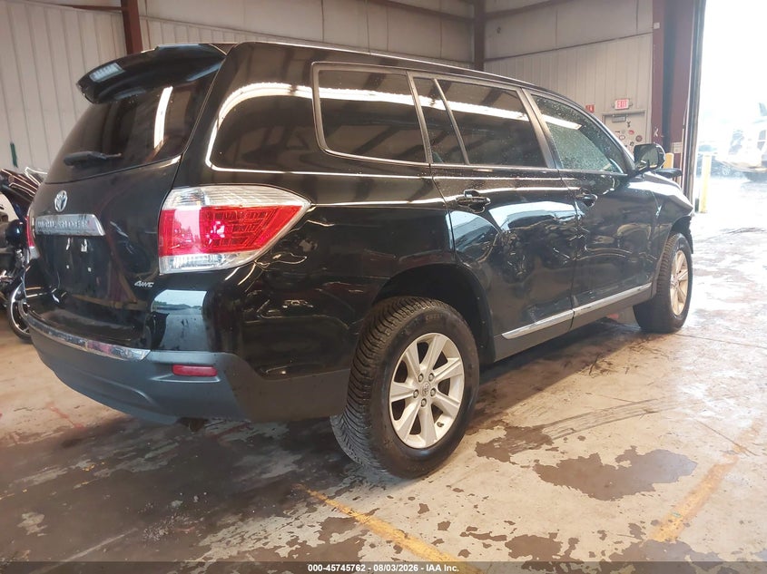 Vin: 5tdbk3eh5cs127511, lot: 46244467, toyota highlander base v6 20124