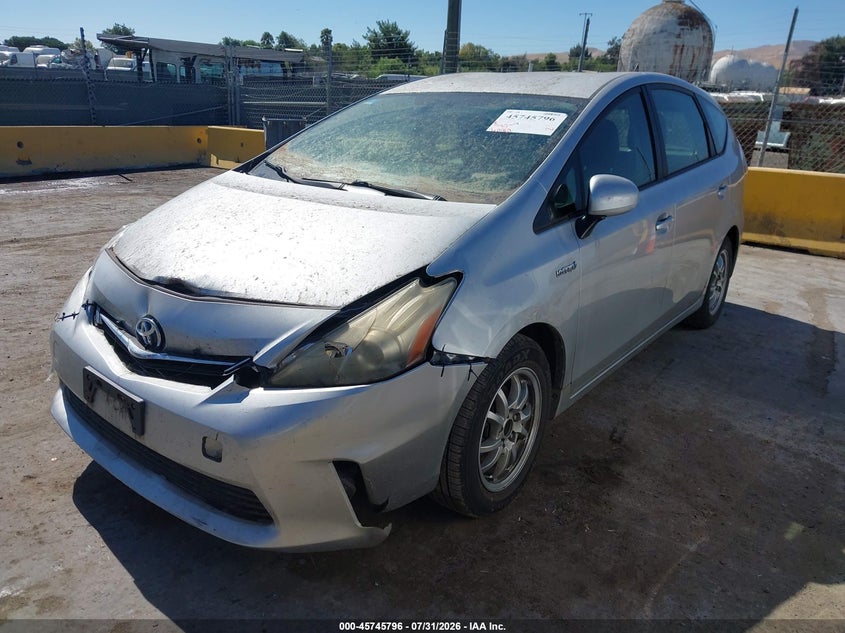 Vin: jtdzn3euxc3023682, lot: 46244500, toyota prius v two 20122