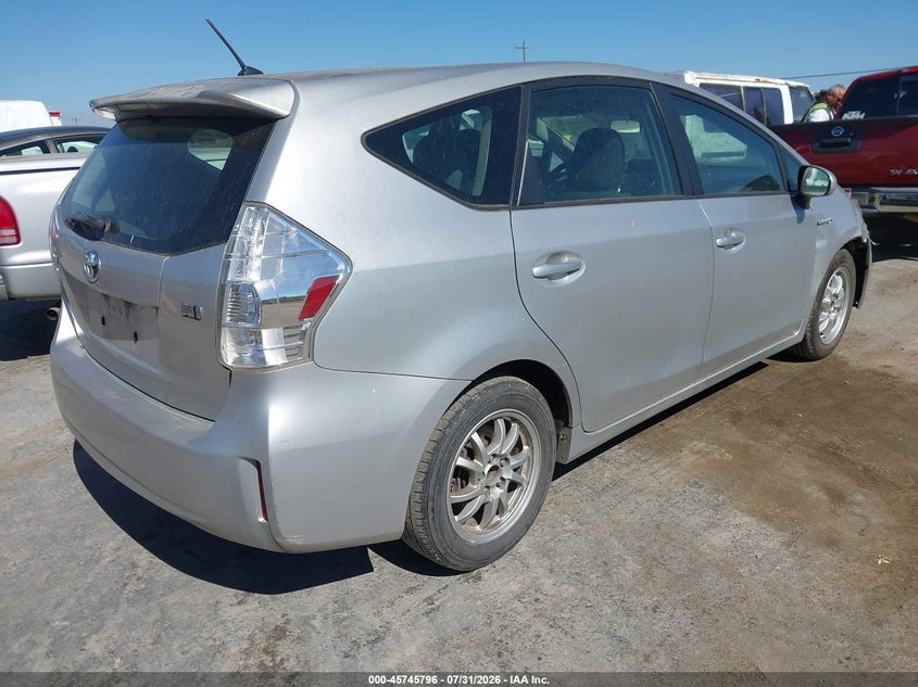 Vin: jtdzn3euxc3023682, lot: 46244500, toyota prius v two 20124