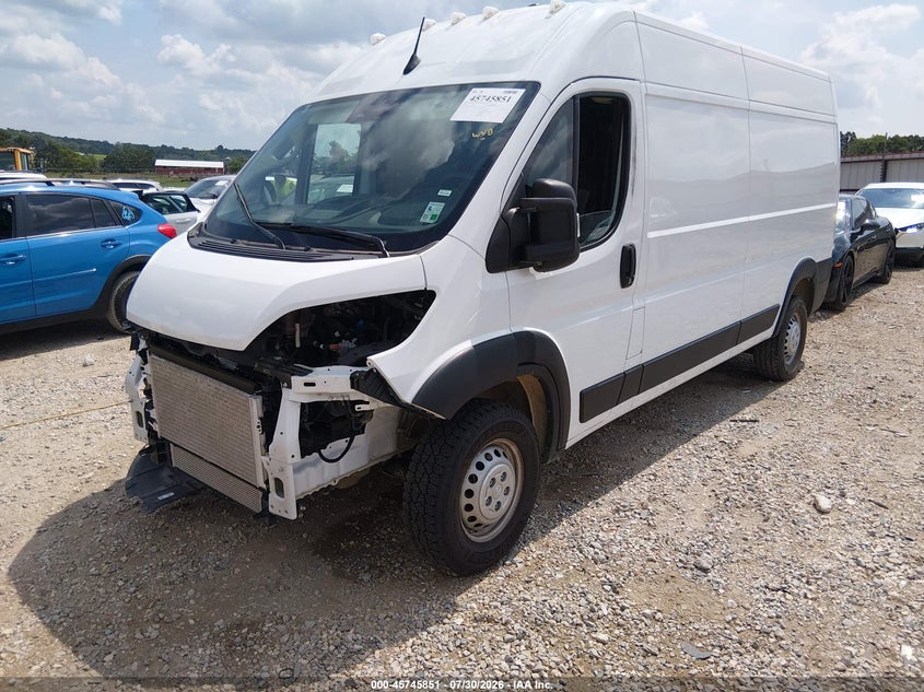 Vin: 3c6mrvhg8se548528, lot: 46244555, ram promaster 3500 tradesman high roof 159 wb w/pass seat 20252