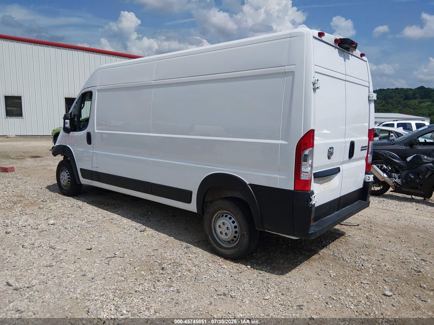 Vin: 3c6mrvhg8se548528, lot: 46244555, ram promaster 3500 tradesman high roof 159 wb w/pass seat 20253