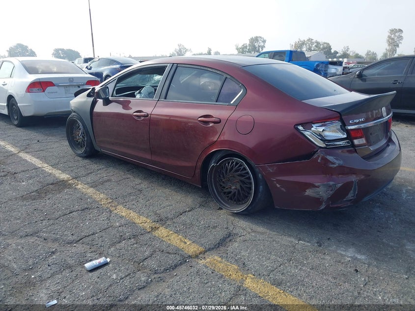 Vin: 19xfb2f55ee262047, lot: 46244736, honda civic lx 20143