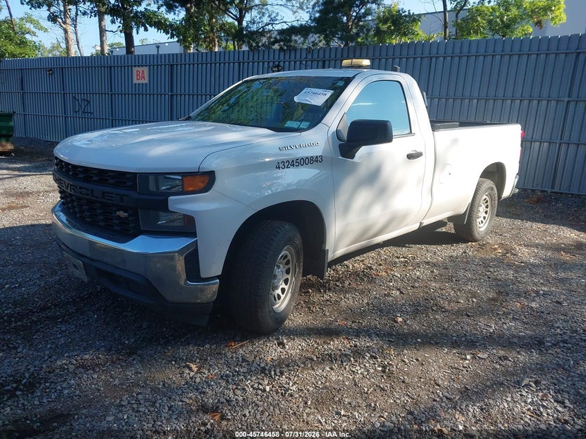 Vin: 3gcnwaef2lg209876, lot: 46245162, chevrolet silverado 1500 2wd  long bed wt 20202