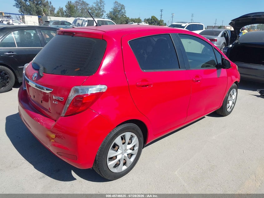 Vin: jtdktud38cd535618, lot: 46245229, toyota yaris le 20124
