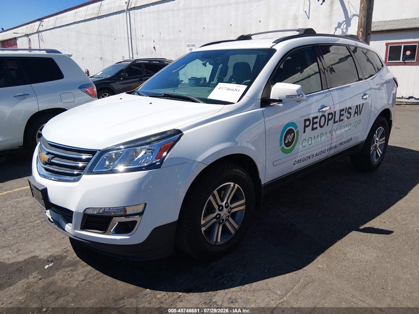 Vin: 1gnkvgkd8hj339749, lot: 46245386, chevrolet traverse lt 20172