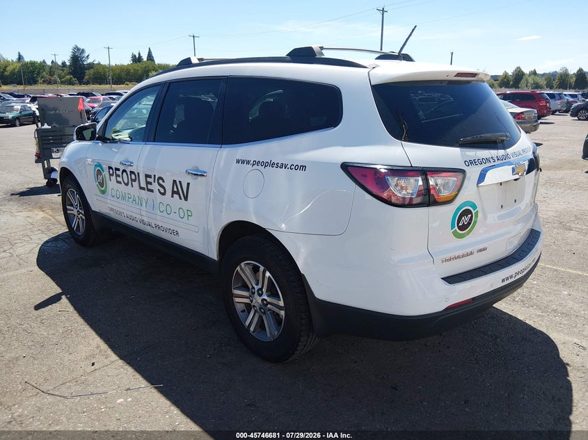 Vin: 1gnkvgkd8hj339749, lot: 46245386, chevrolet traverse lt 20173