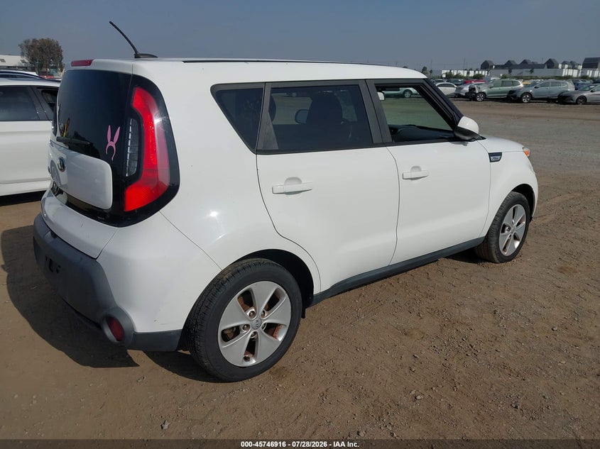 Vin: kndjn2a25g7390922, lot: 46245620, kia soul 20164