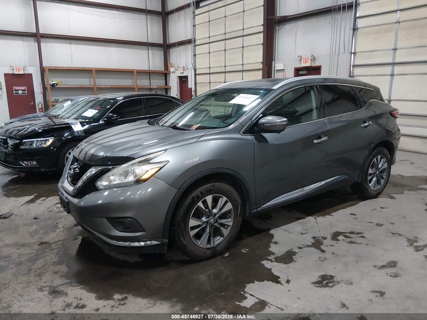Vin: 5n1az2mh8fn225697, lot: 46245631, nissan murano sl 20152