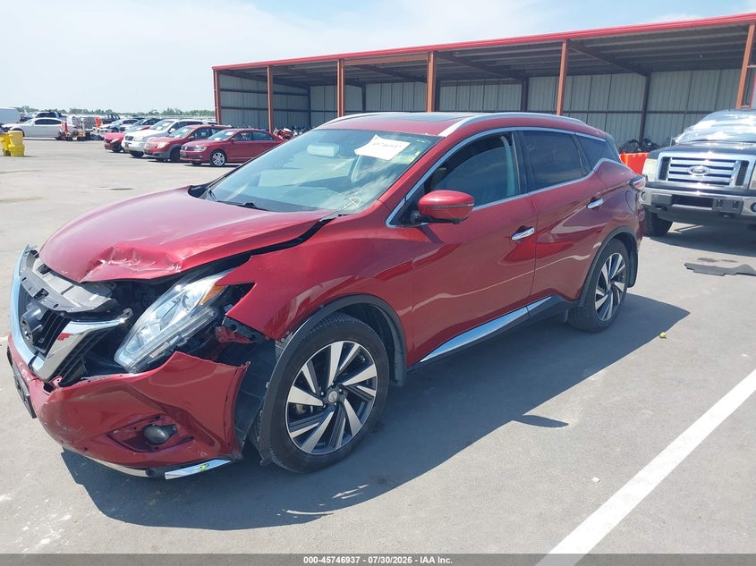Vin: 5n1az2mh4fn290594, lot: 46245641, nissan murano platinum 20152