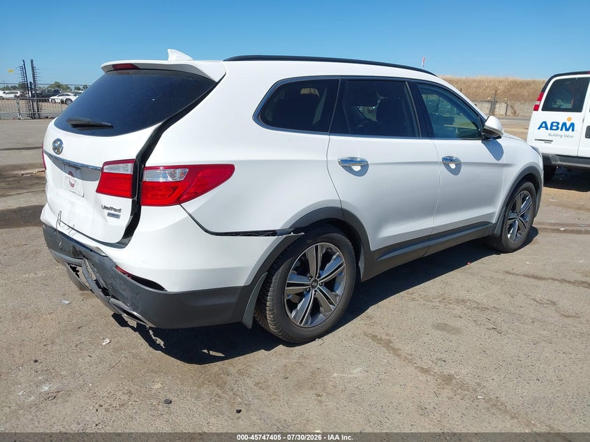 Vin: km8sr4hf0gu164555, lot: 46246109, hyundai santa fe limited 20164
