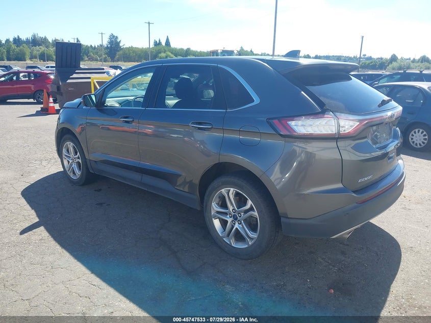 Vin: 2fmpk4k92hbb89946, lot: 46246237, ford edge titanium 20173