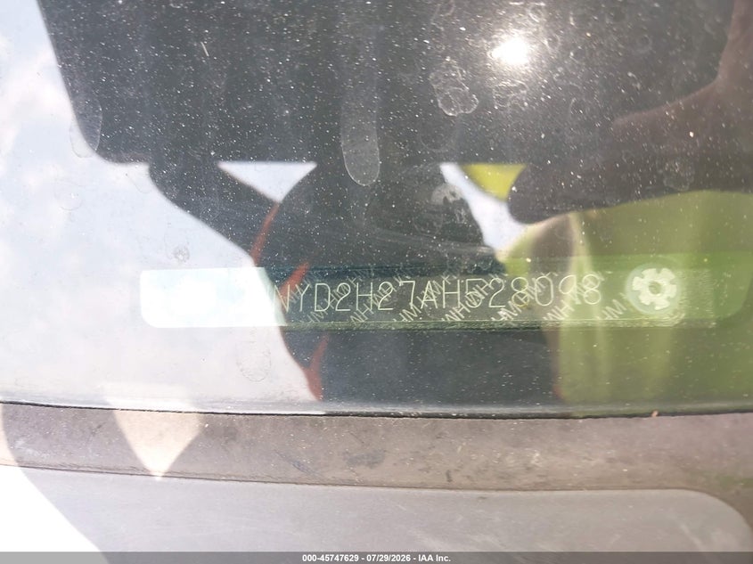 ACURA MDX 2010 VIN 2HNYD2H27AH528098