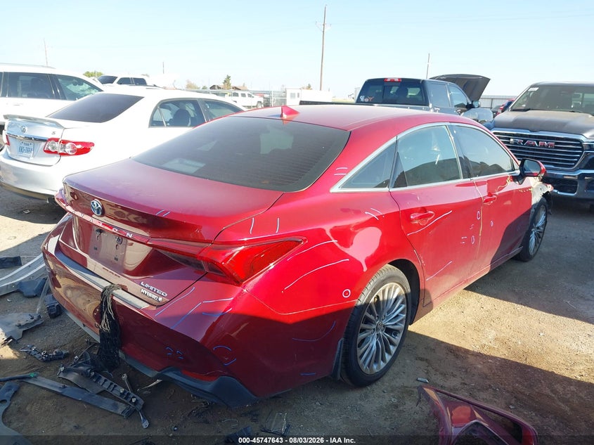 Vin: 4t1ca1ab4nu012714, lot: 46246347, toyota avalon limited hybrid 20224