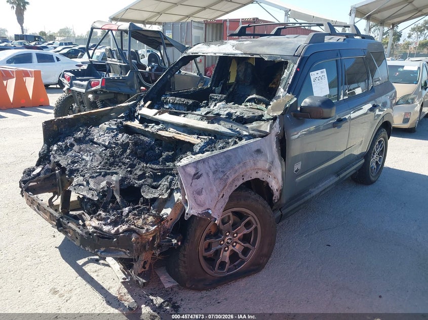 Vin: 3fmcr9b61mrb18925, lot: 46246377, ford bronco sport big bend 20212