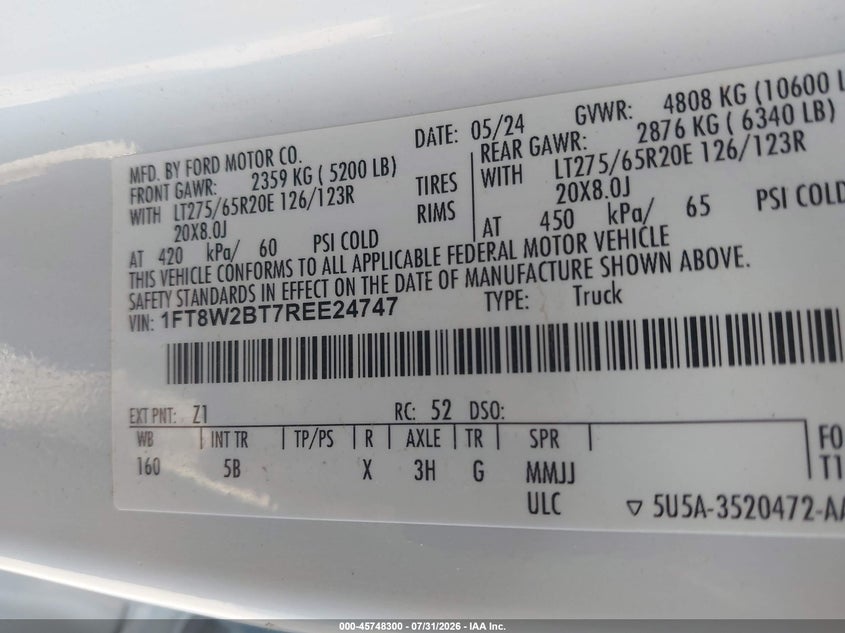2024 FORD F-250 auction photo 8