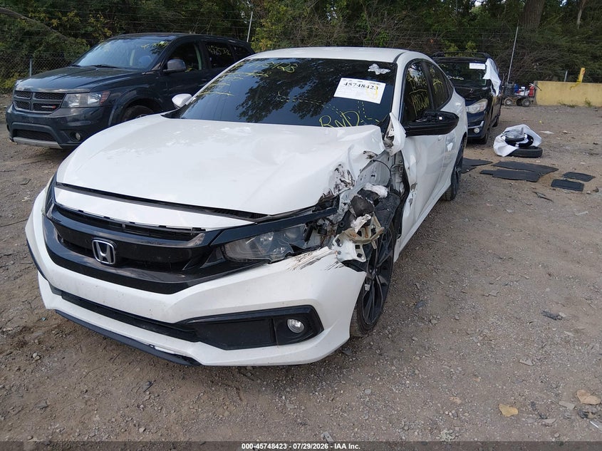 2019 Honda Civic, Left Front, IAAI, VIN 19XFC2E81KE016343 — photo 2