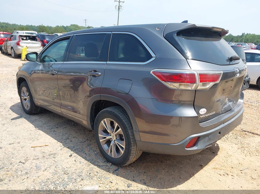Vin: 5tdzkrfh7fs051455, lot: 46247238, toyota highlander le plus v6 20153