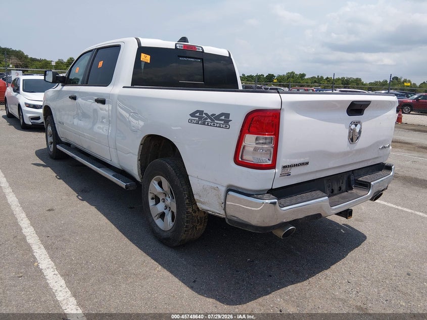 Vin: 1c6srfmt4pn518848, lot: 46247362, ram 1500 big horn  4x4 6'4 box 20233