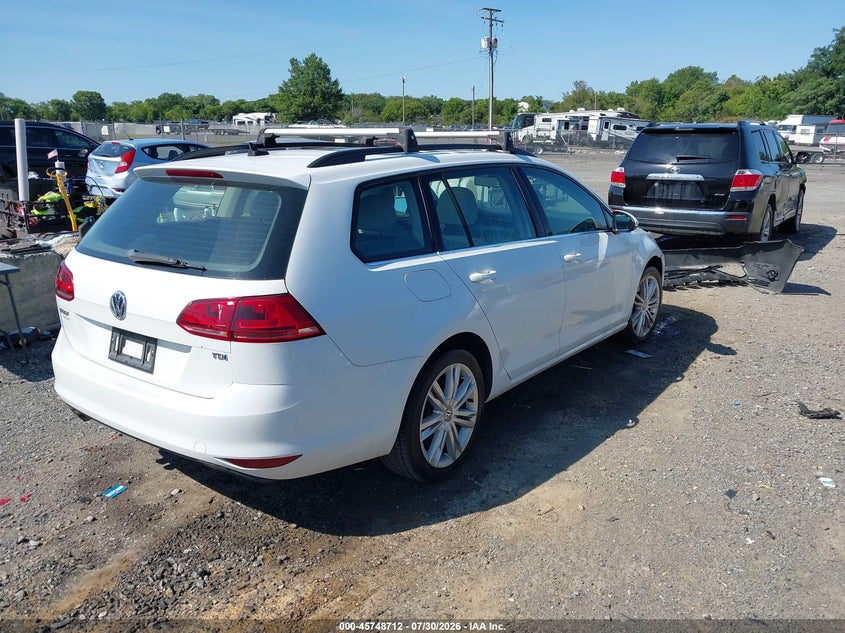 Vin: 3vwca7au5fm520296, lot: 46247434, volkswagen golf sportwagen tdi se 4-door 20154