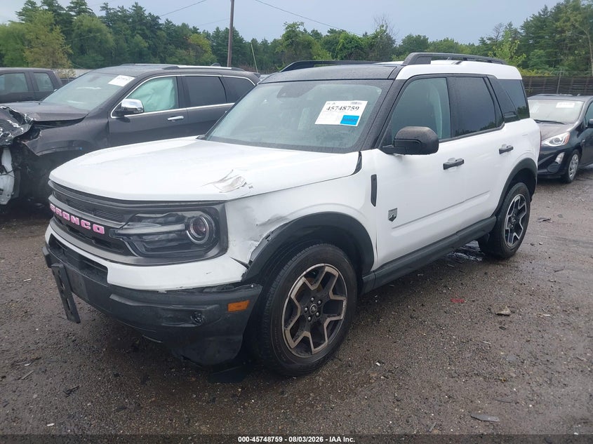 Vin: 3fmcr9b69mra52866, lot: 46247480, ford bronco sport big bend 20212