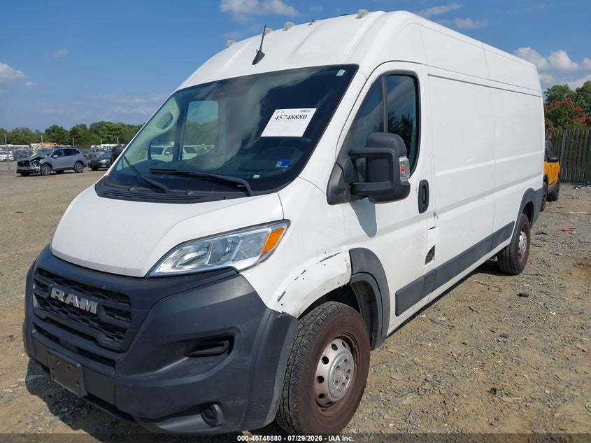 Vin: 3c6lrvdg8pe588441, lot: 46247602, ram promaster 2500 high roof 159 wb 20232