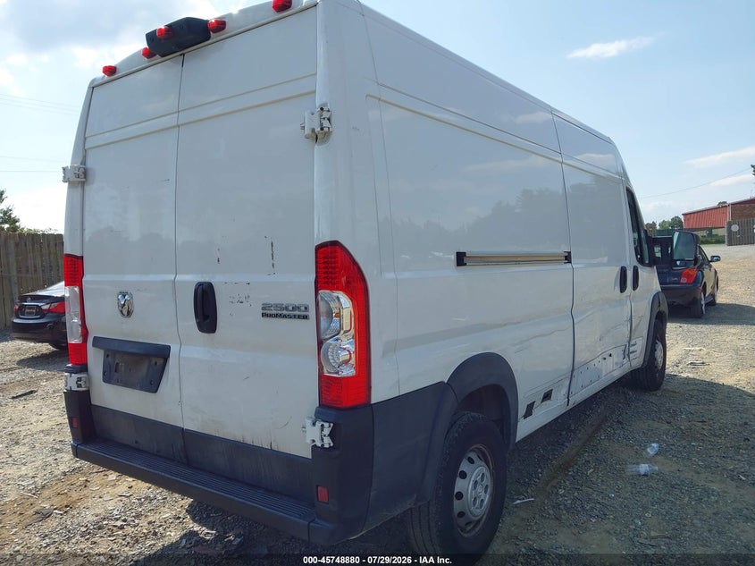 Vin: 3c6lrvdg8pe588441, lot: 46247602, ram promaster 2500 high roof 159 wb 20234