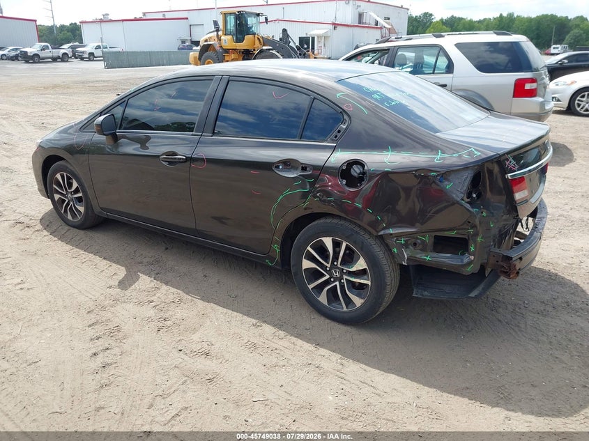 Vin: 2hgfb2f82eh532545, lot: 46247760, honda civic ex 20143
