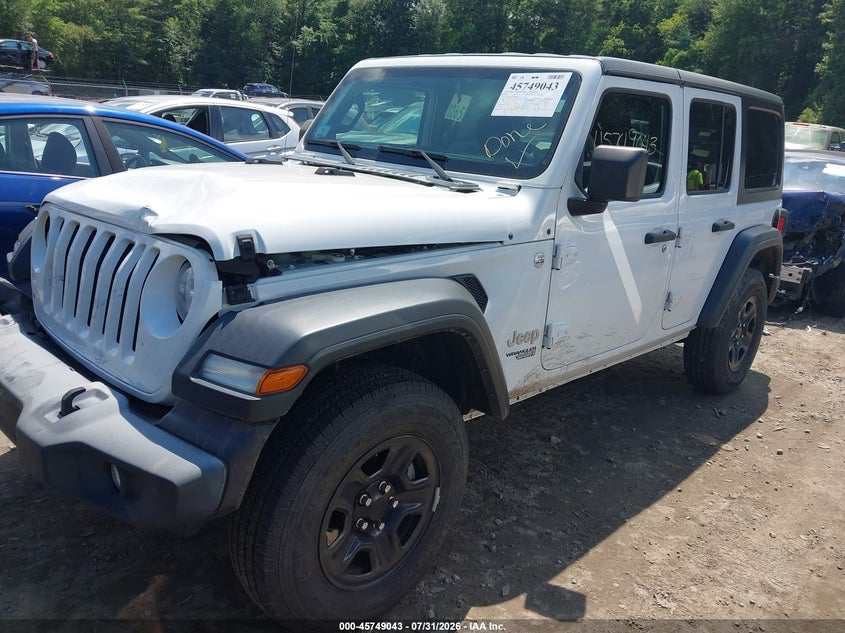 Vin: 1c4hjxdn8jw261647, lot: 46247764, jeep wrangler unlimited sport 4x4 20182