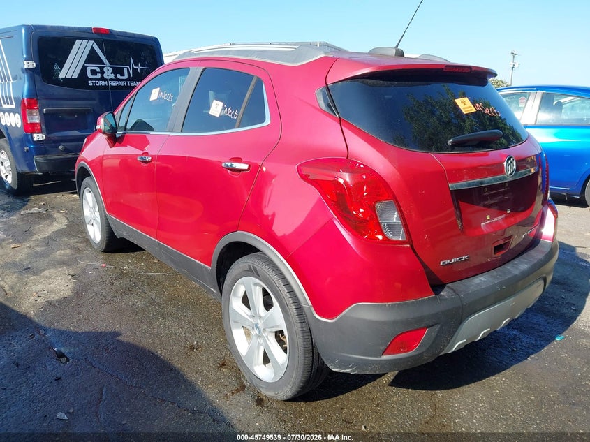 Vin: kl4cjasb8gb568567, lot: 46248261, buick encore 20163
