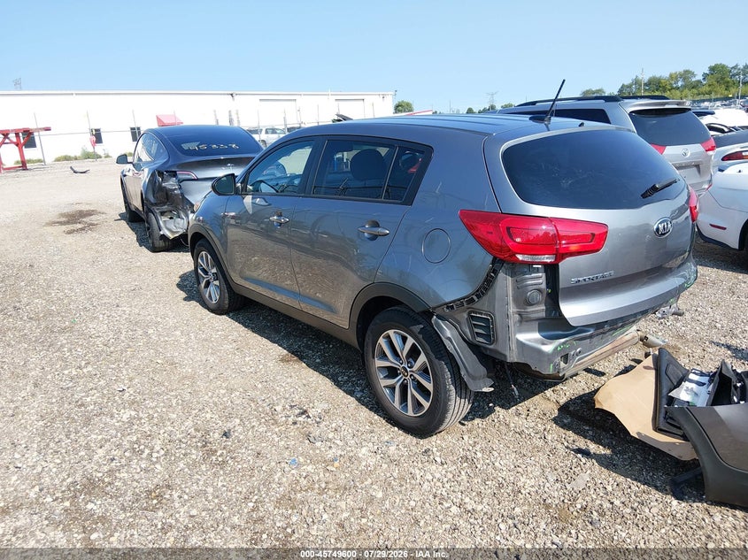 Vin: kndpb3ac2g7872264, lot: 46248322, kia sportage lx 20163