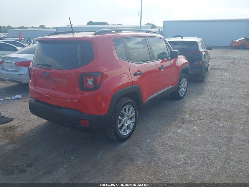 Vin: zacnjbab9lpl25613, lot: 46248500, jeep renegade sport 4x4 20204