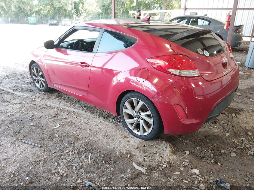 Vin: kmhtc6ad0gu285256, lot: 46248521, hyundai veloster 20163