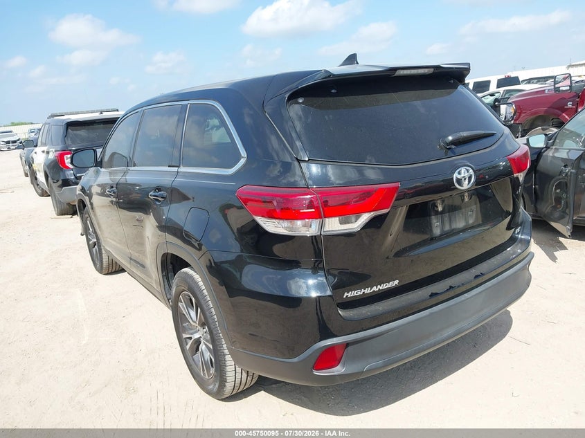 Vin: 5tdzzrfh0ks289587, lot: 46248817, toyota highlander le plus 20193