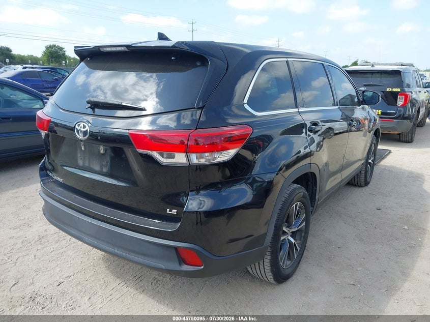 Vin: 5tdzzrfh0ks289587, lot: 46248817, toyota highlander le plus 20194