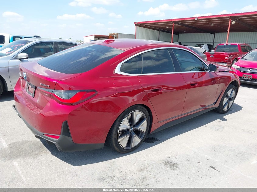 Vin: wby23hd08sft87047, lot: 46249399, bmw i4 gran coupe edrive40 20254